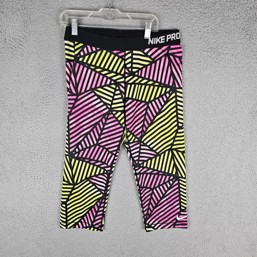 Nike Pro Training Capri Pants Womens XL Multi Fade Printed High Waist 658365-612